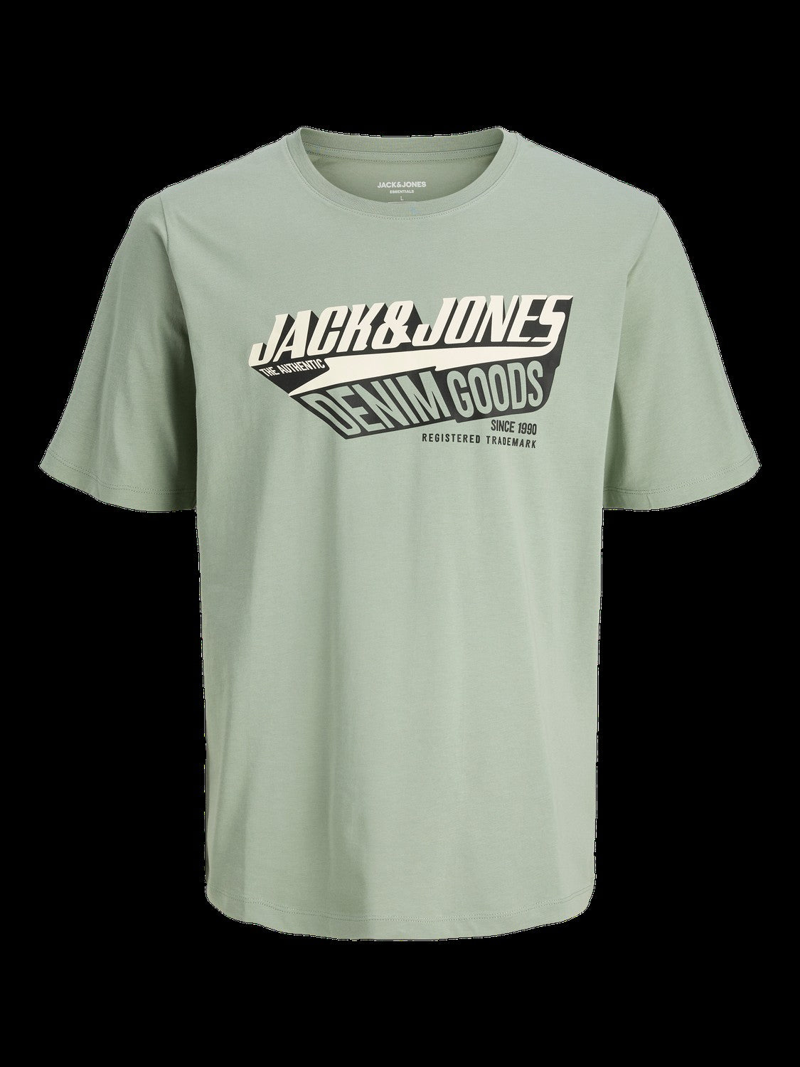 JACK & JONES JJELOGO tee o-neck col in iceberg green - Image 3