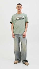 JACK & JONES JJELOGO tee o-neck col in iceberg green - Image 4