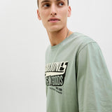 JACK & JONES JJELOGO tee o-neck col in iceberg green - Image 7