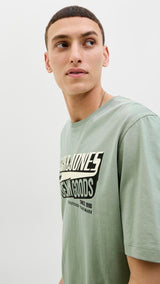 JACK & JONES JJELOGO tee o-neck col in iceberg green - Image 7