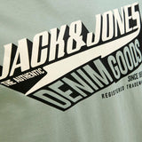 JACK & JONES JJELOGO tee o-neck col in iceberg green - Image 5