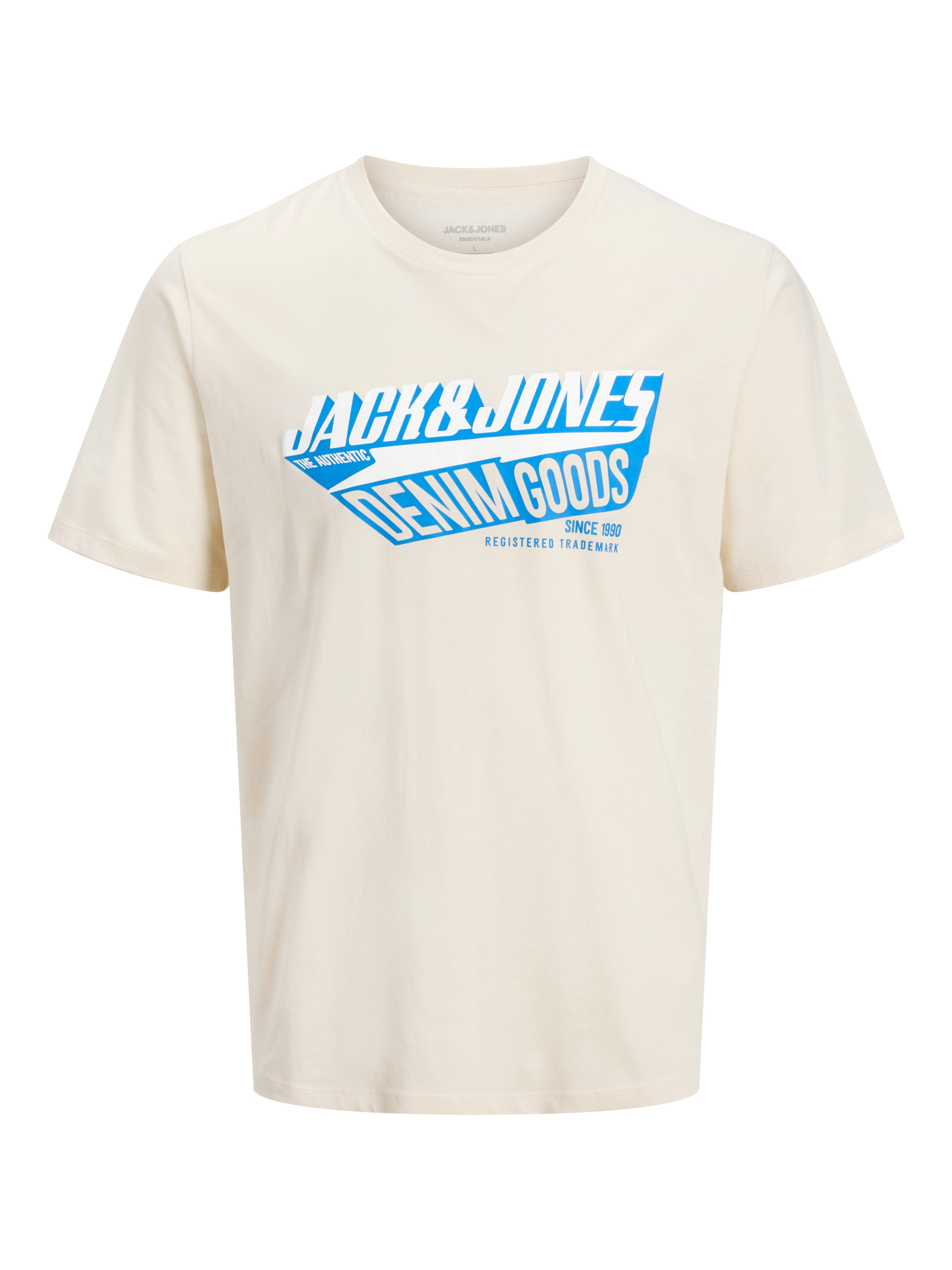 JACK & JONES JJELOGO tee o-neck col in antique white - Image 3