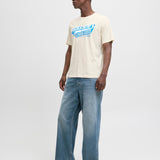 JACK & JONES JJELOGO tee o-neck col in antique white - Image 4
