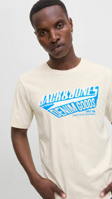 JACK & JONES JJELOGO tee o-neck col in antique white - Image 7