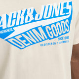 JACK & JONES JJELOGO tee o-neck col in antique white - Image 5