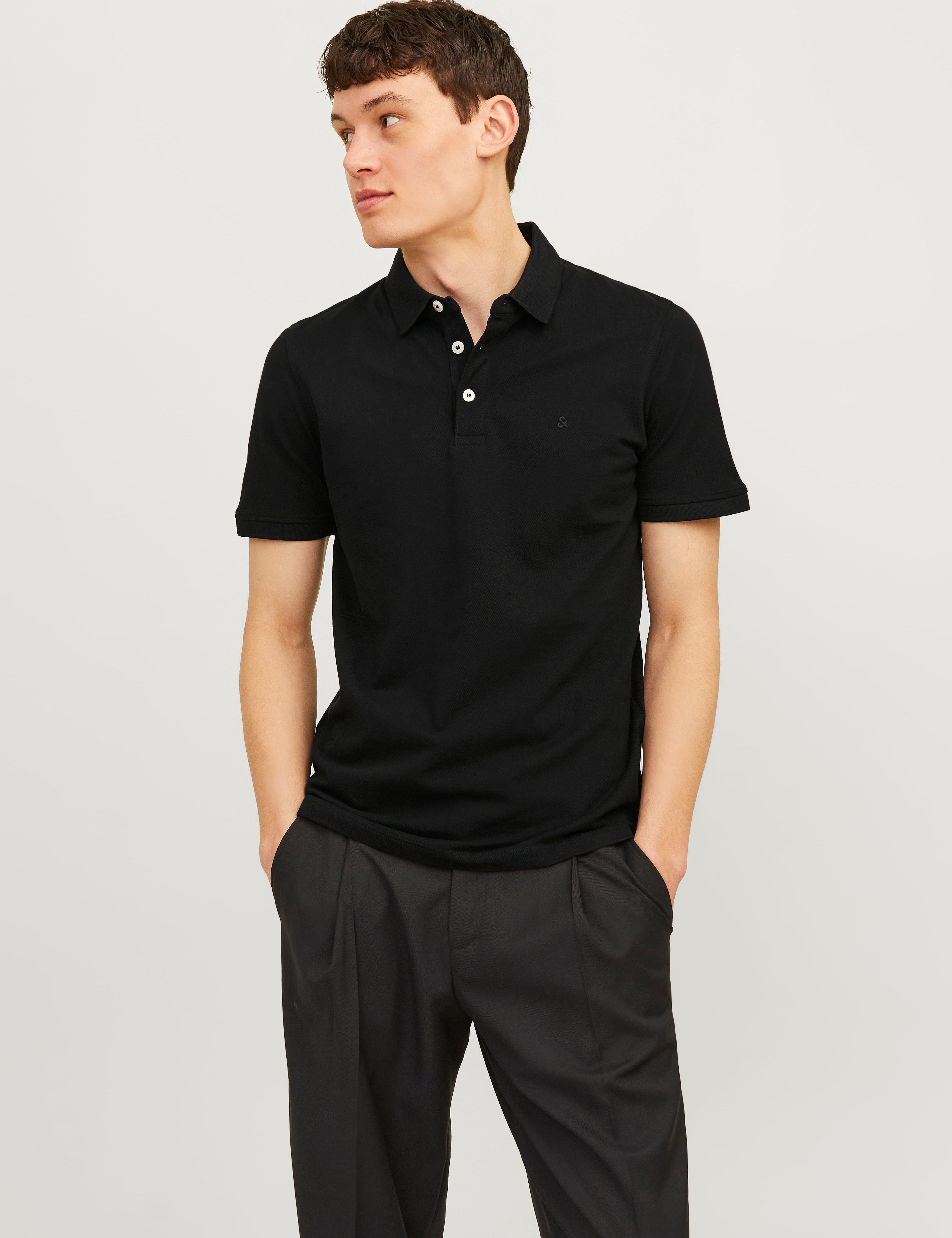 JACK & JONES JJEPAULOS polo in black - Image 1