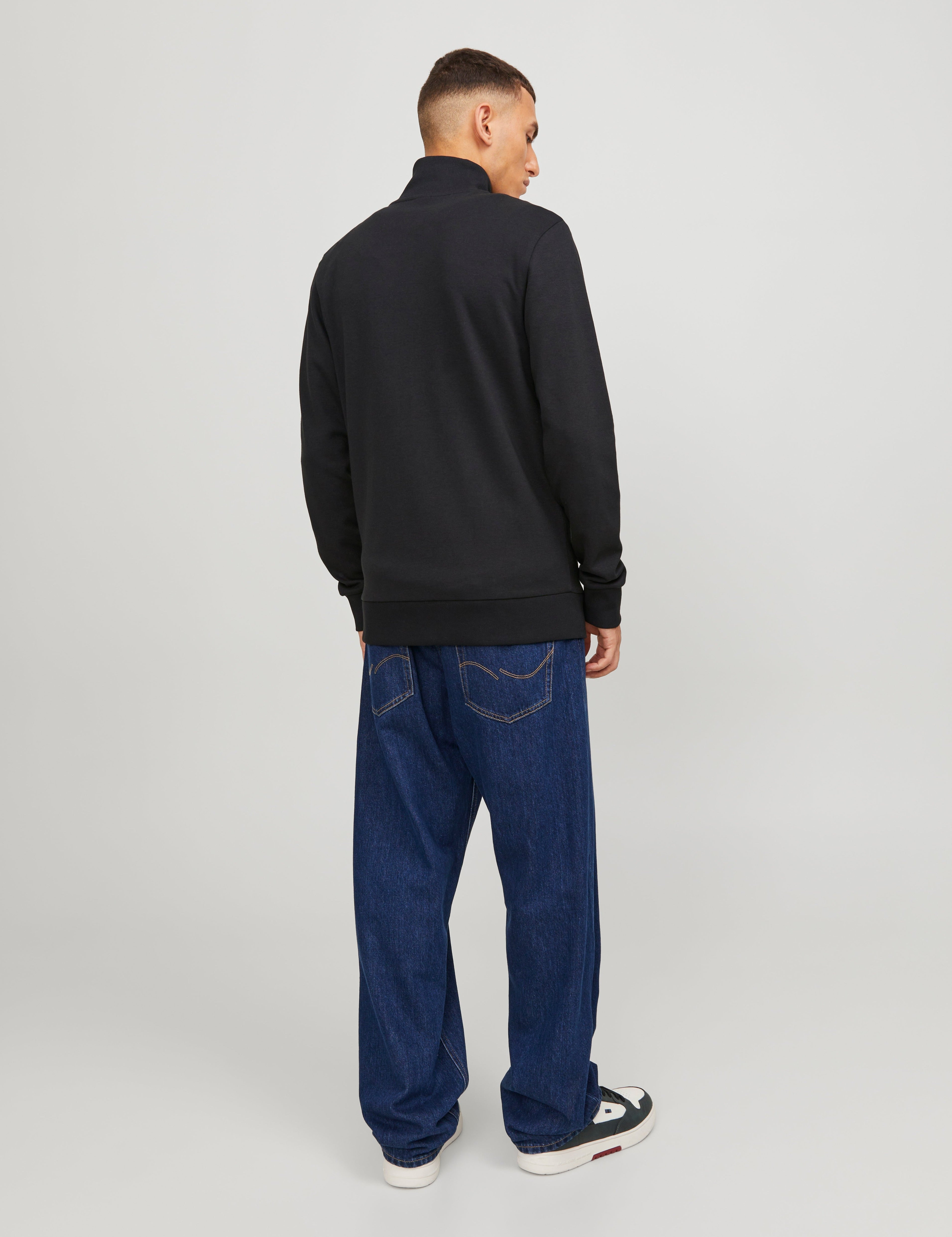 JACK & JONES JJEPAULOS sweat zip in black - Image 2
