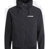 JACK & JONES JJERUSH hood bomber in black - Image 3