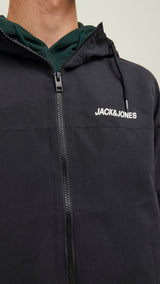 JACK & JONES JJERUSH hood bomber in black - Image 6