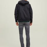 JACK & JONES JJERUSH hood bomber in black - Image 2