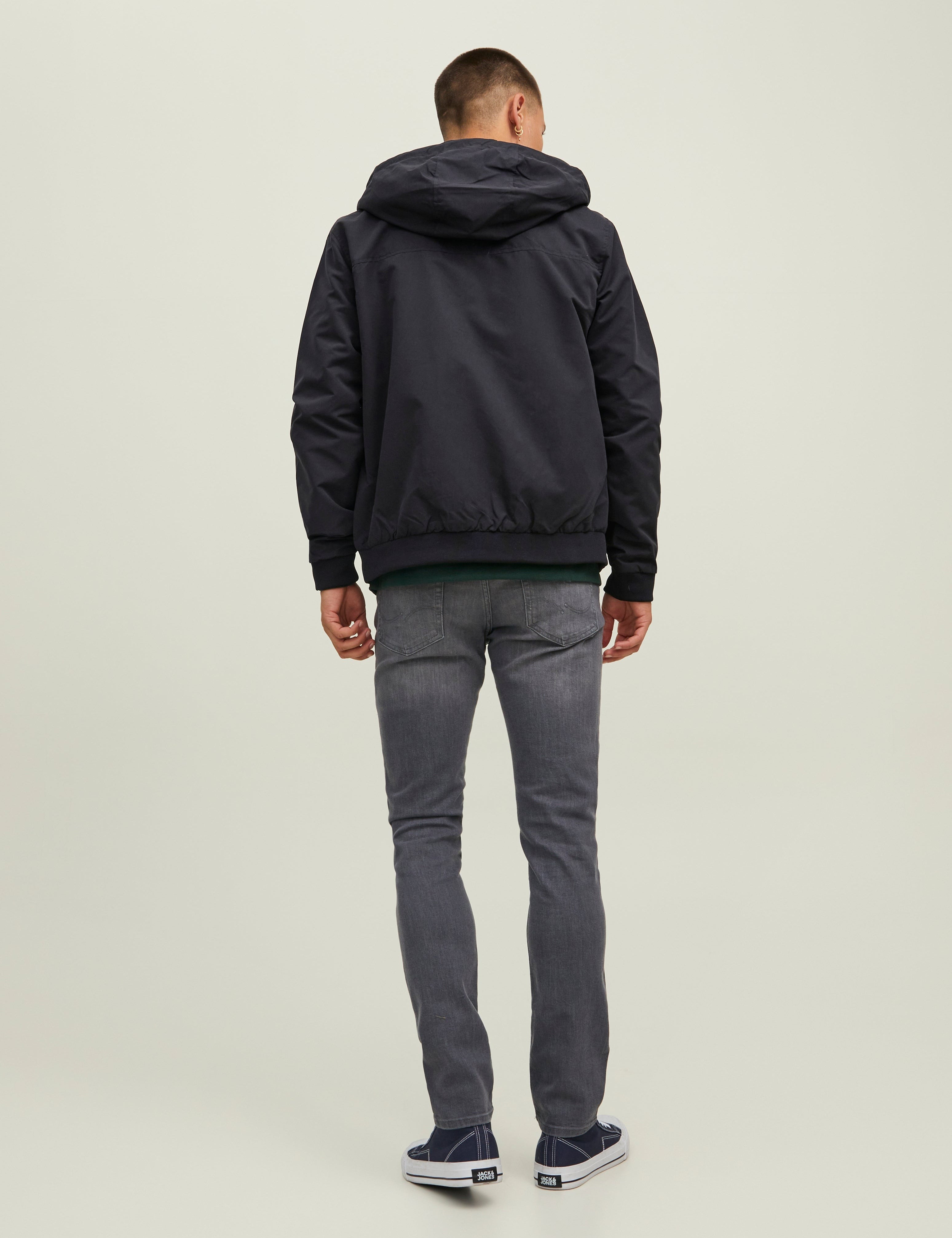 JACK & JONES JJERUSH hood bomber in black - Image 2