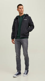 JACK & JONES JJERUSH hood bomber in black - Image 5