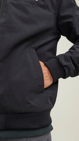 JACK & JONES JJERUSH hood bomber in black - Image 7