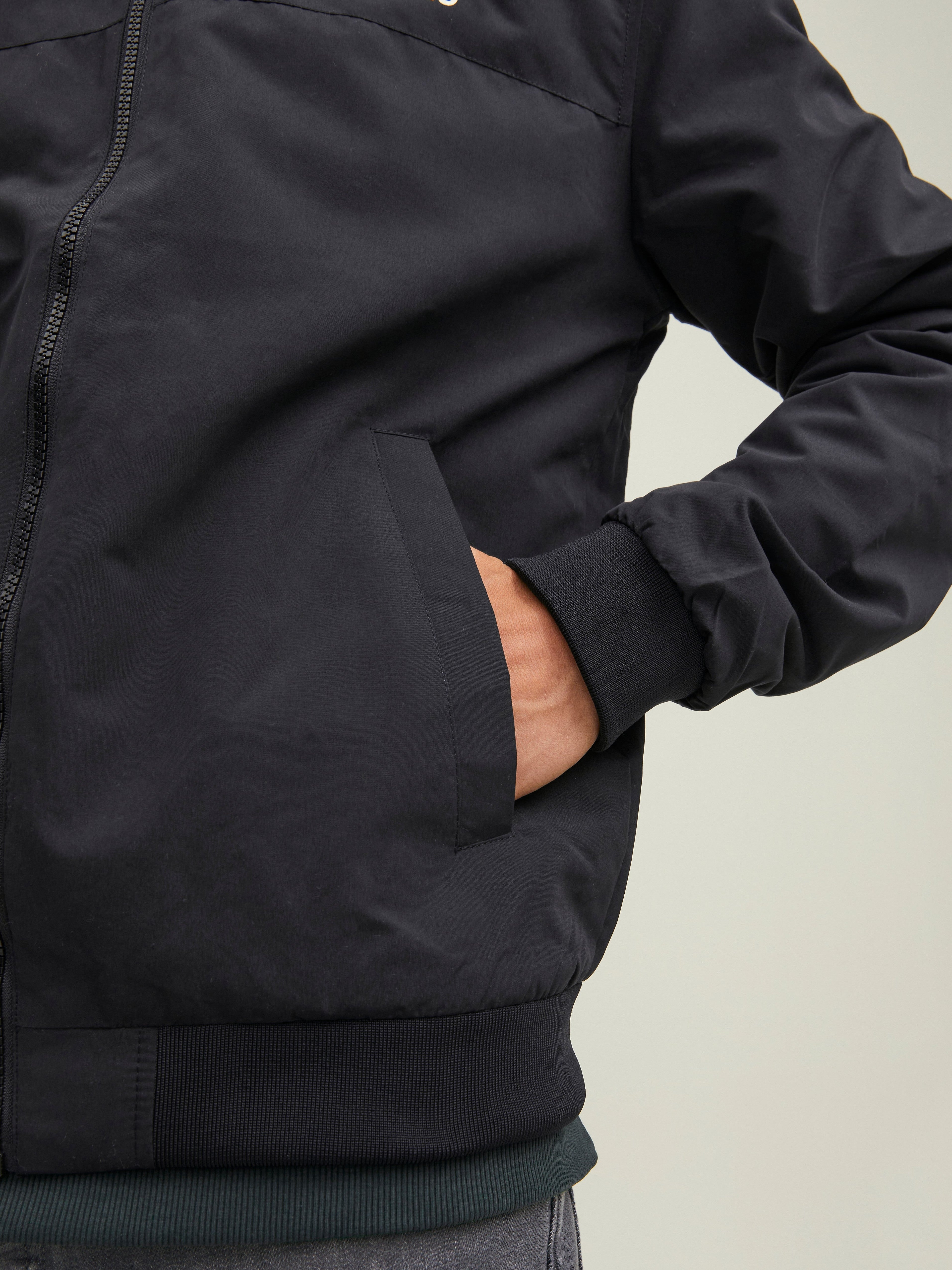 JACK & JONES JJERUSH hood bomber in black - Image 7