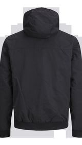 JACK & JONES JJERUSH hood bomber in black - Image 4