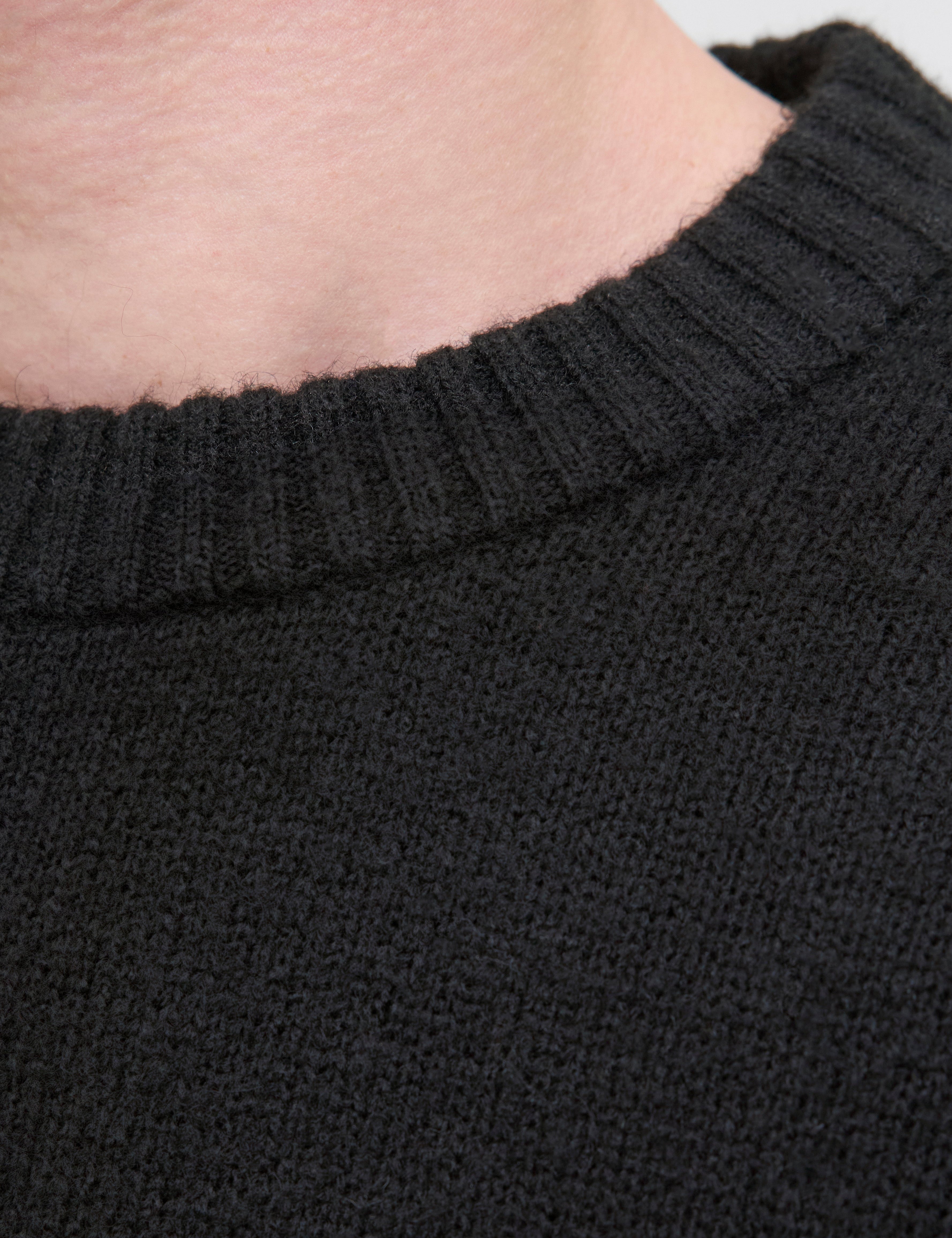 JACK & JONES JJESOHO ollie knit crew neck - black
