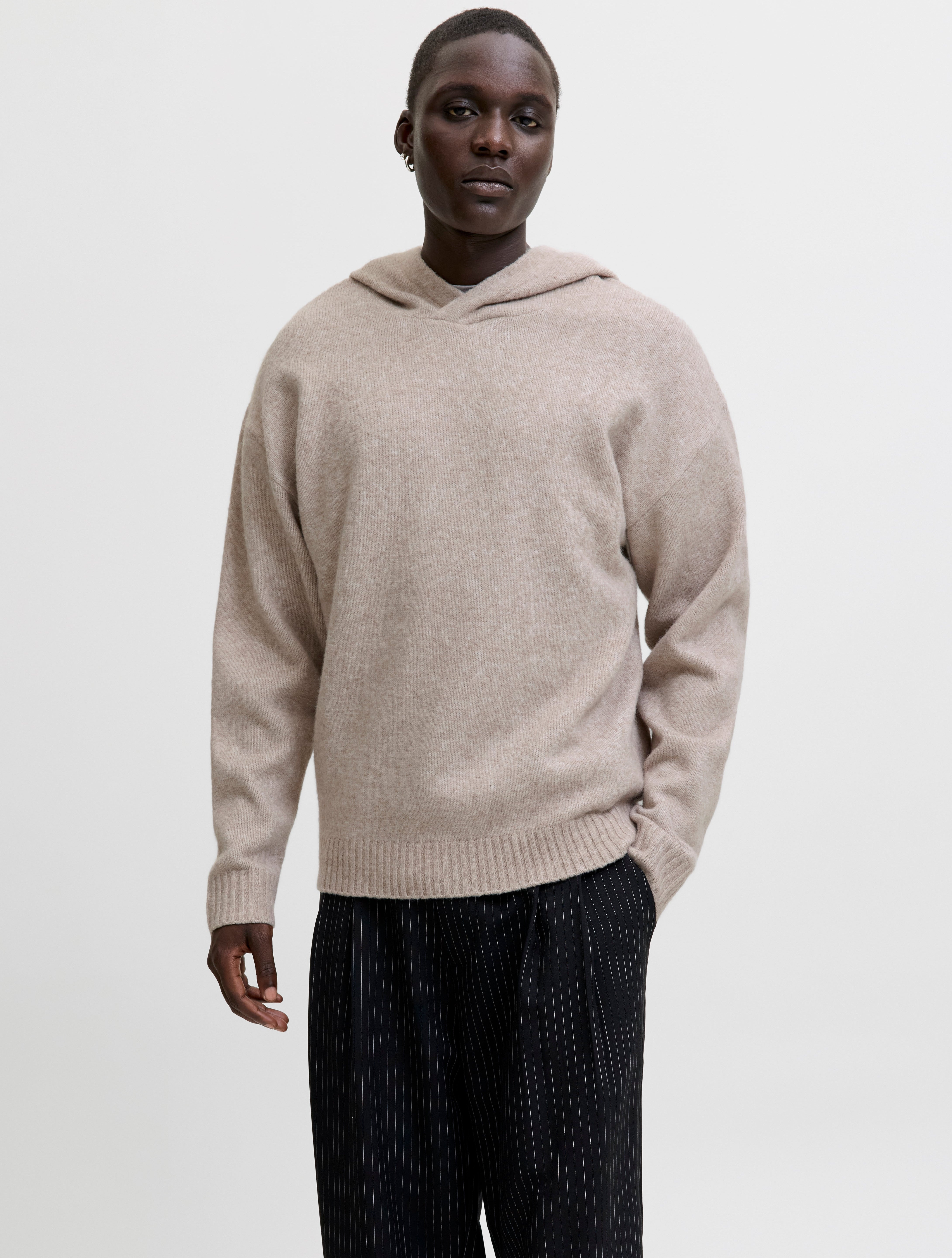 JACK & JONES JJESOHO ollie knit hood - atmosphere