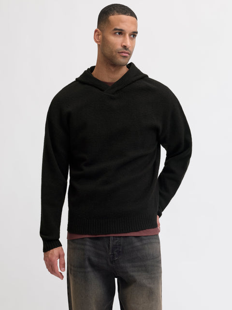 JACK & JONES JJESOHO ollie knit hood in black