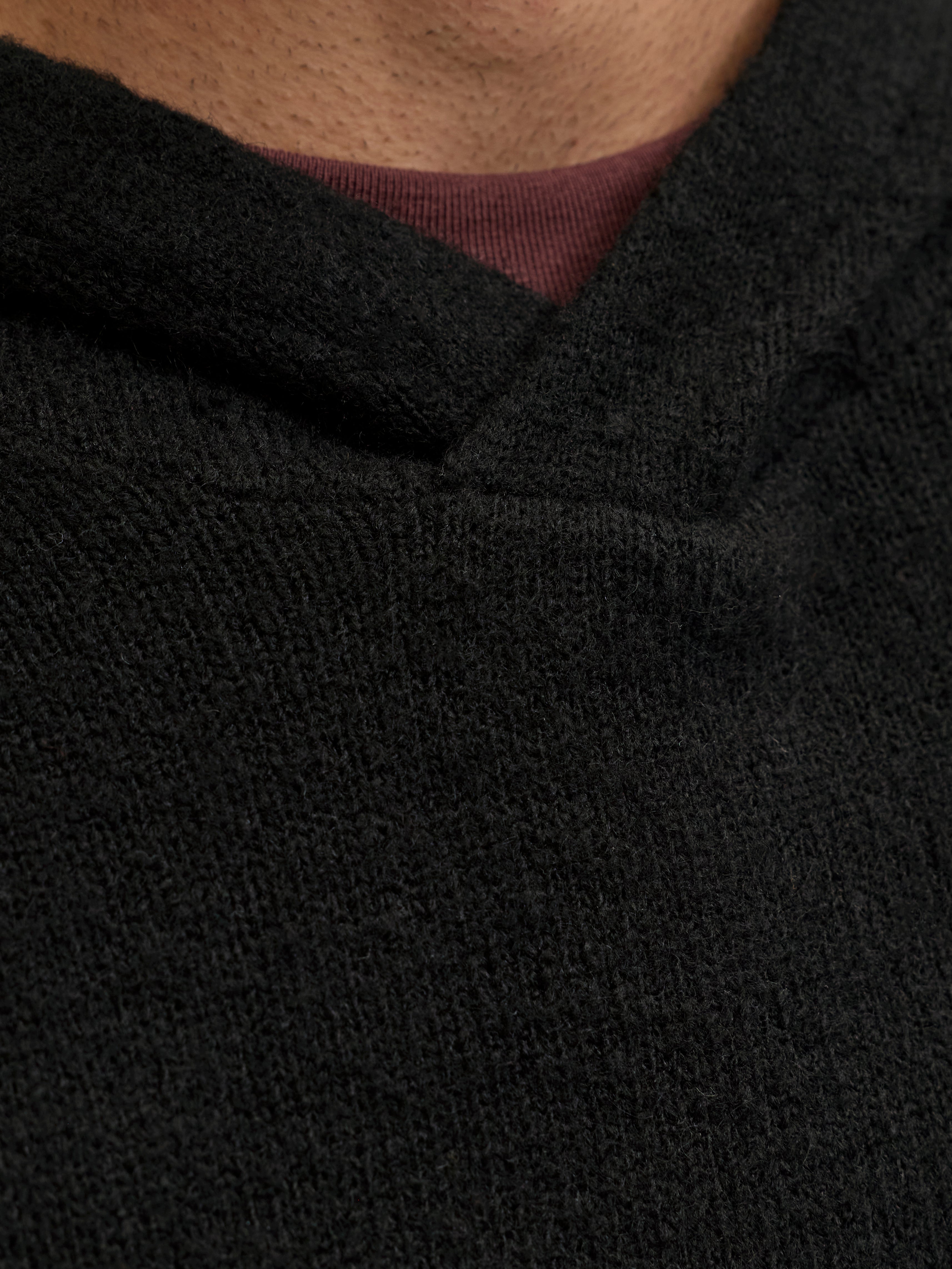 JACK & JONES JJESOHO ollie knit hood - black