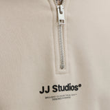 JACK & JONES JJESOHO sweat quarter zip - moonbeam