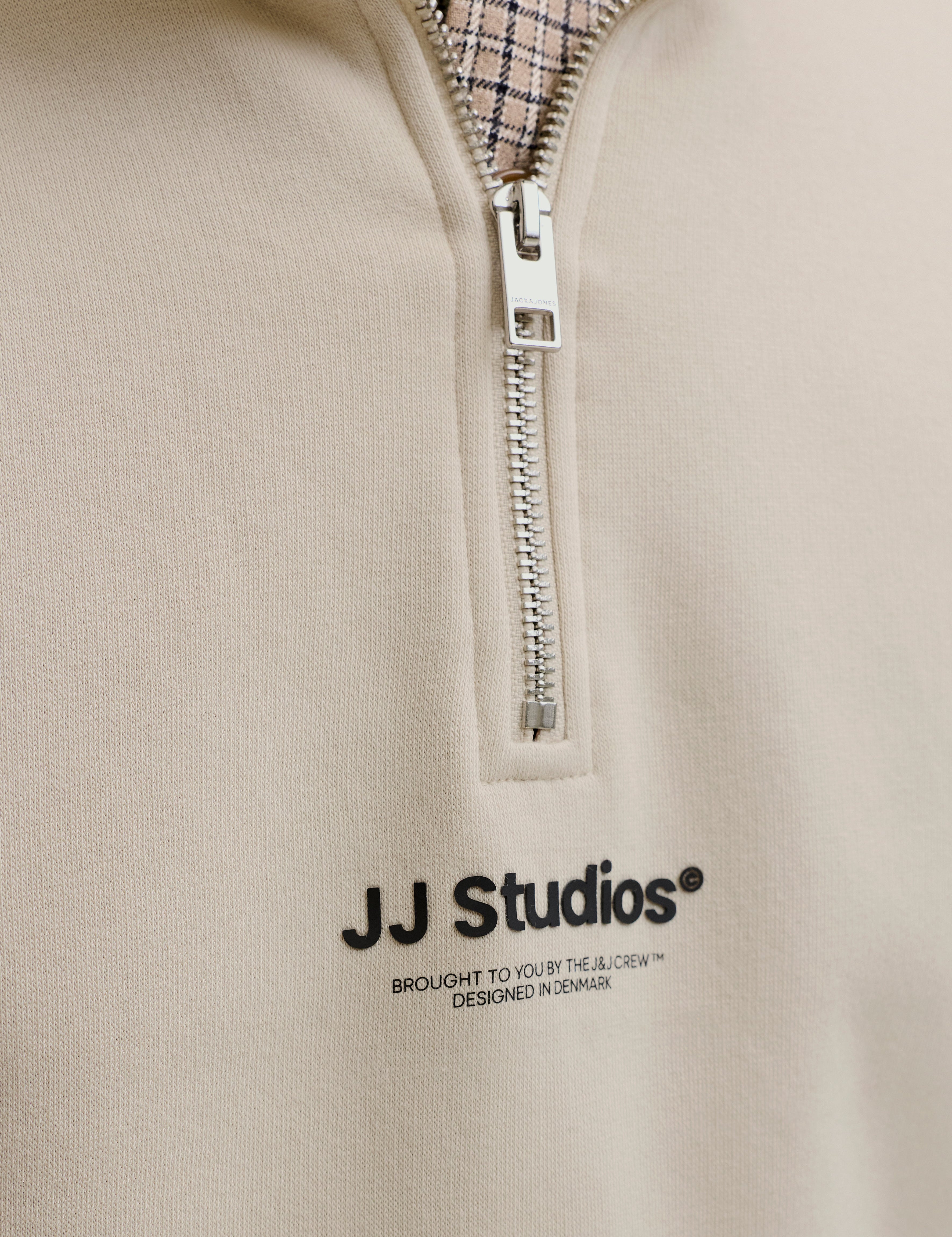 JACK & JONES JJESOHO sweat quarter zip - moonbeam
