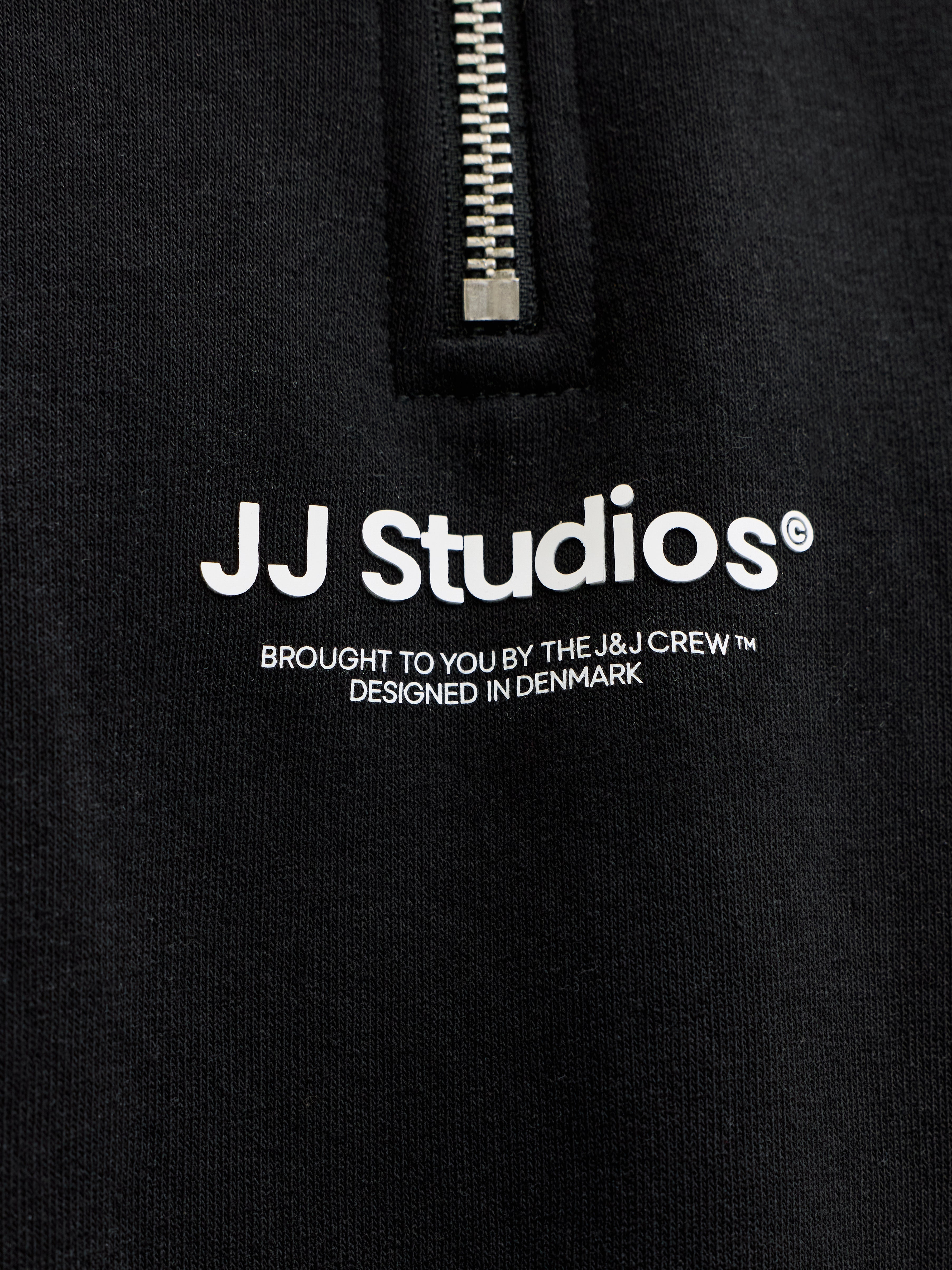 JACK & JONES JJESOHO sweat quarter zip - black