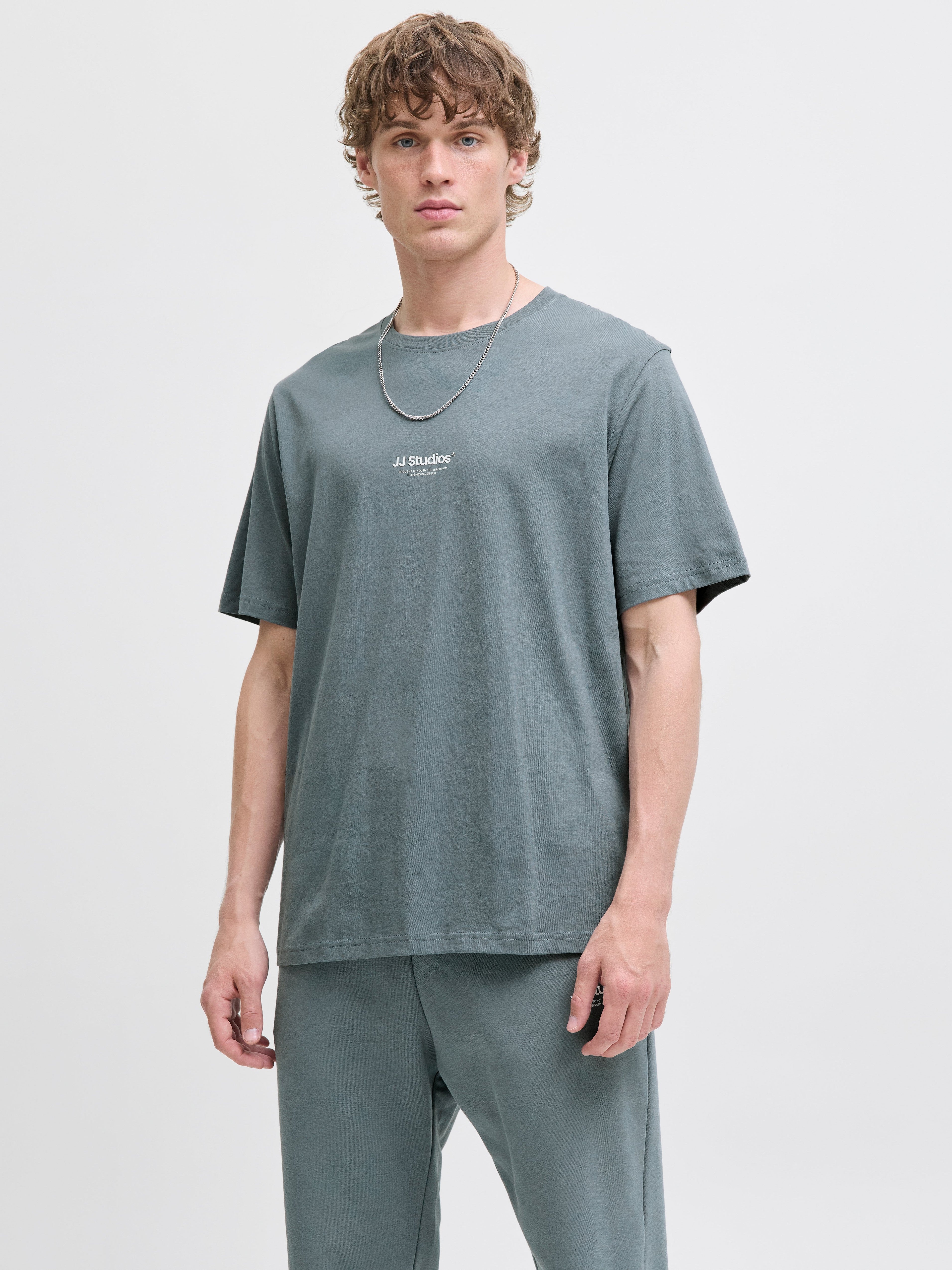 JACK & JONES JJESOHO tee crew neck in stormy weather - Image 1