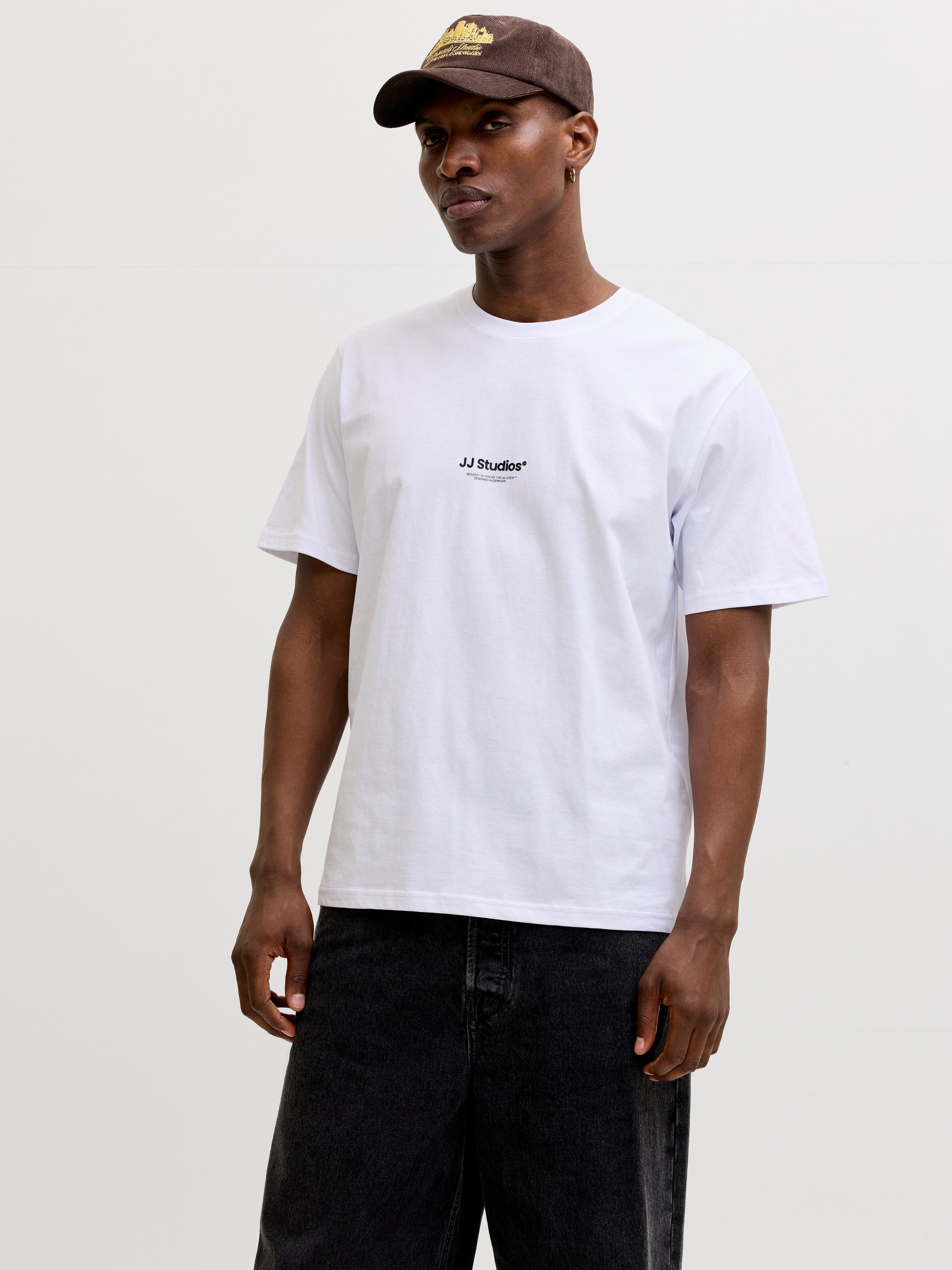JACK & JONES JJESOHO tee crew neck in white - Image 1