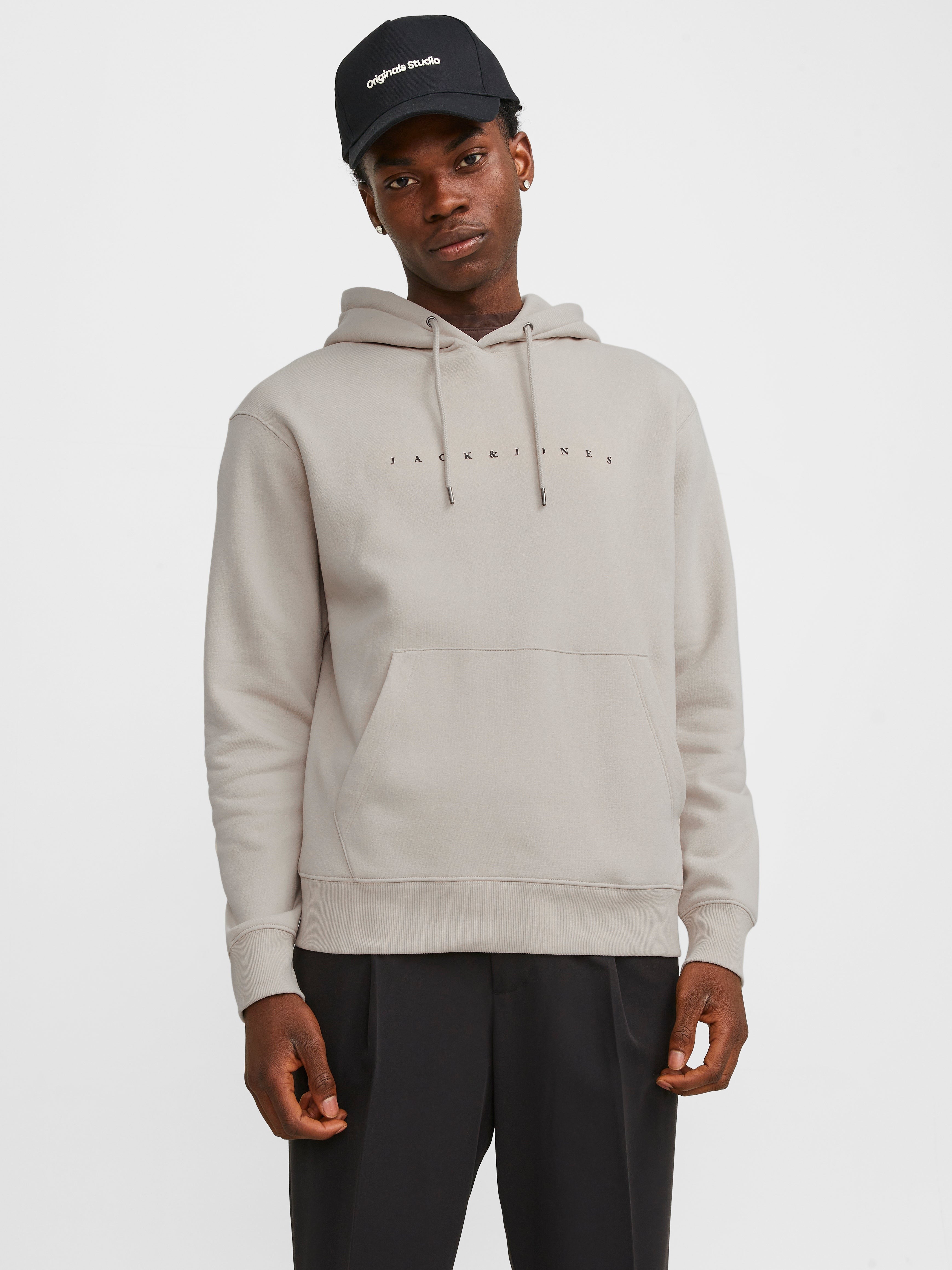 JACK & JONES JJESTAR sweat hood in moonbeam - Image 1
