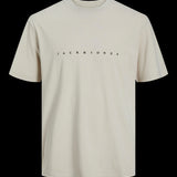 JACK & JONES JJESTAR tee in moonbeam - Image 3