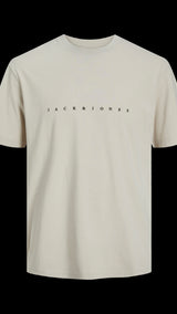 JACK & JONES JJESTAR tee in moonbeam - Image 3