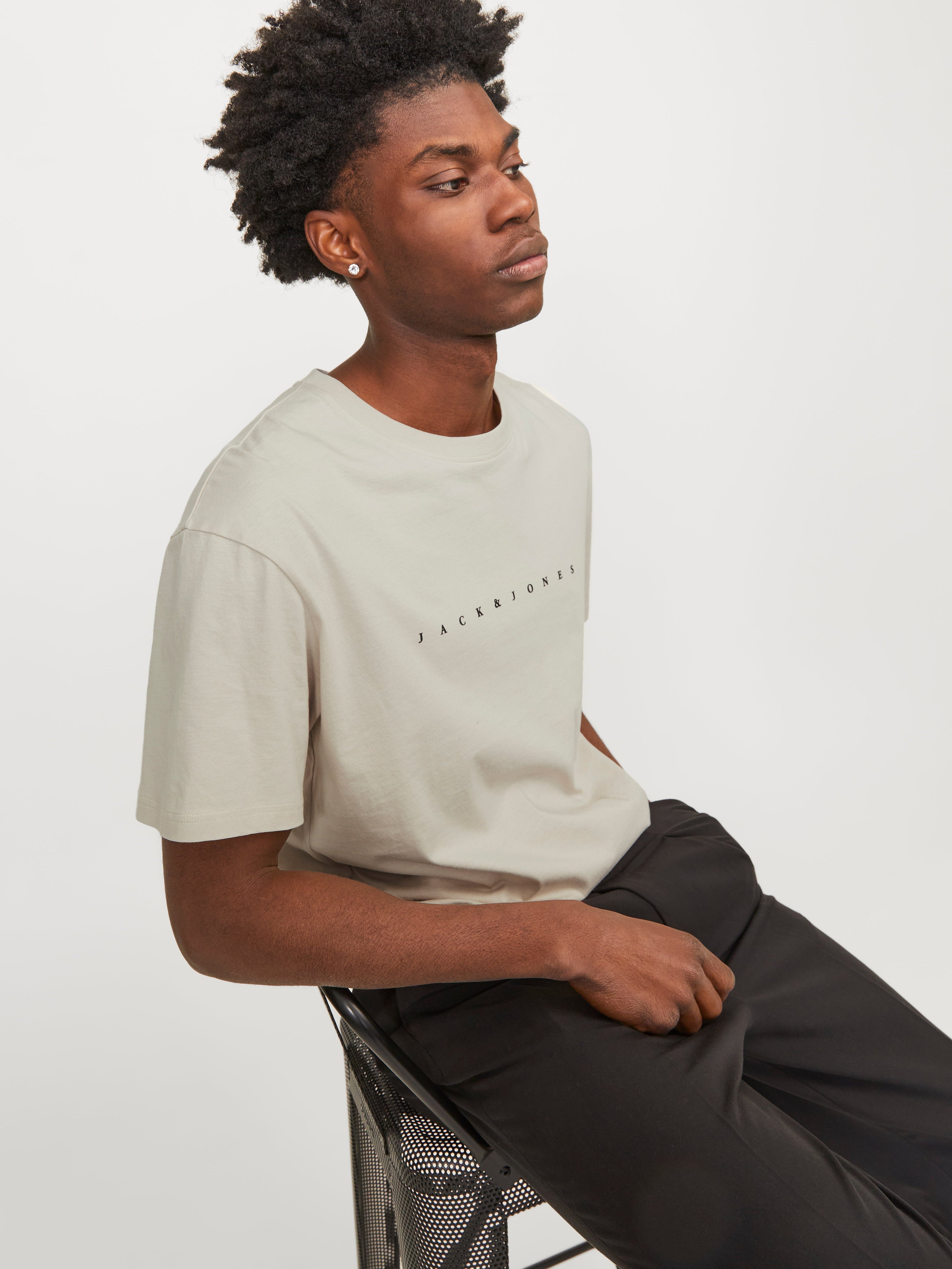 JACK & JONES JJESTAR tee in moonbeam - Image 8