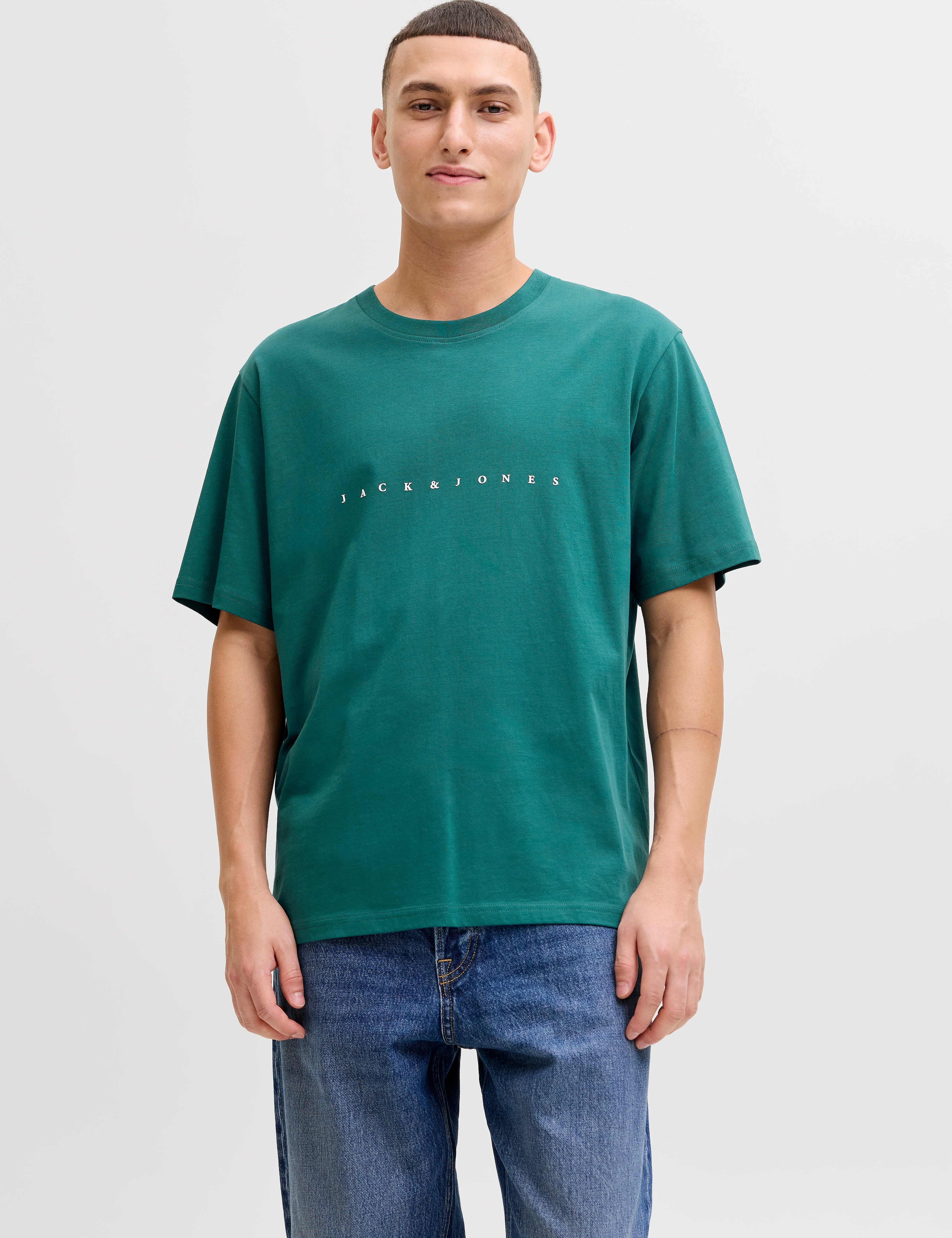 JACK & JONES JJESTAR tee in deep teal - Image 1