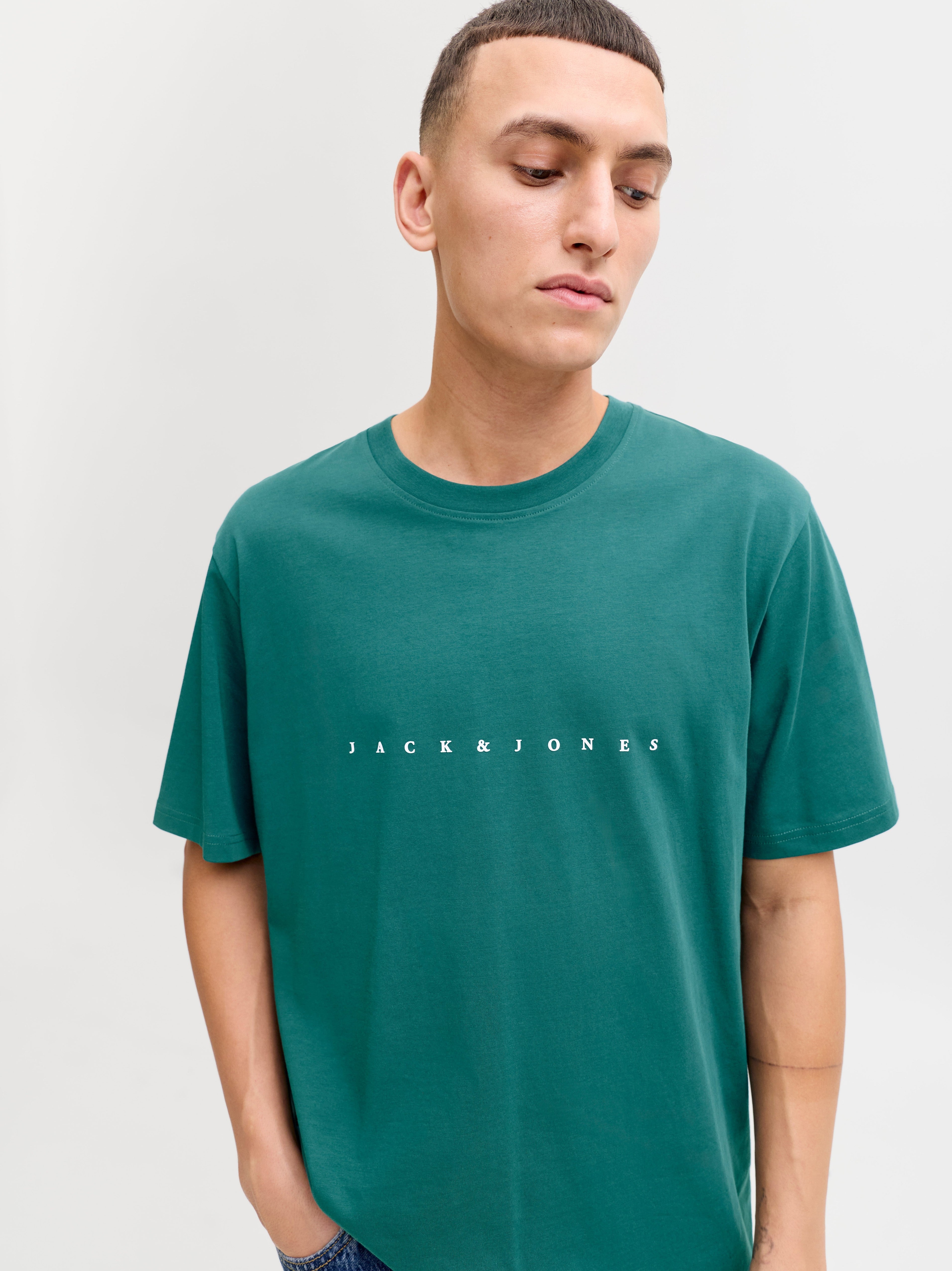 JACK & JONES JJESTAR tee in deep teal - Image 7