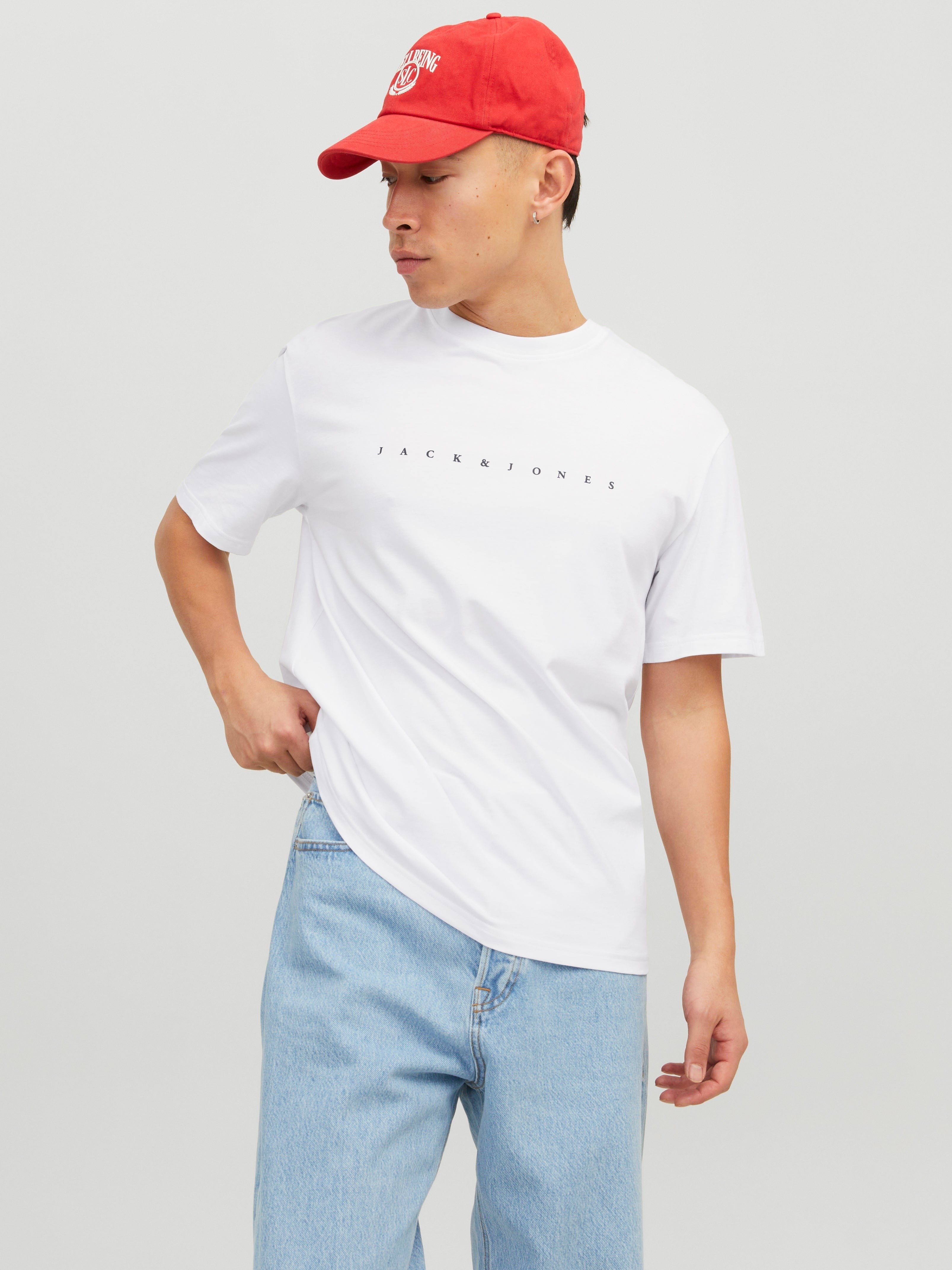 JACK & JONES JJESTAR tee in white - Image 1