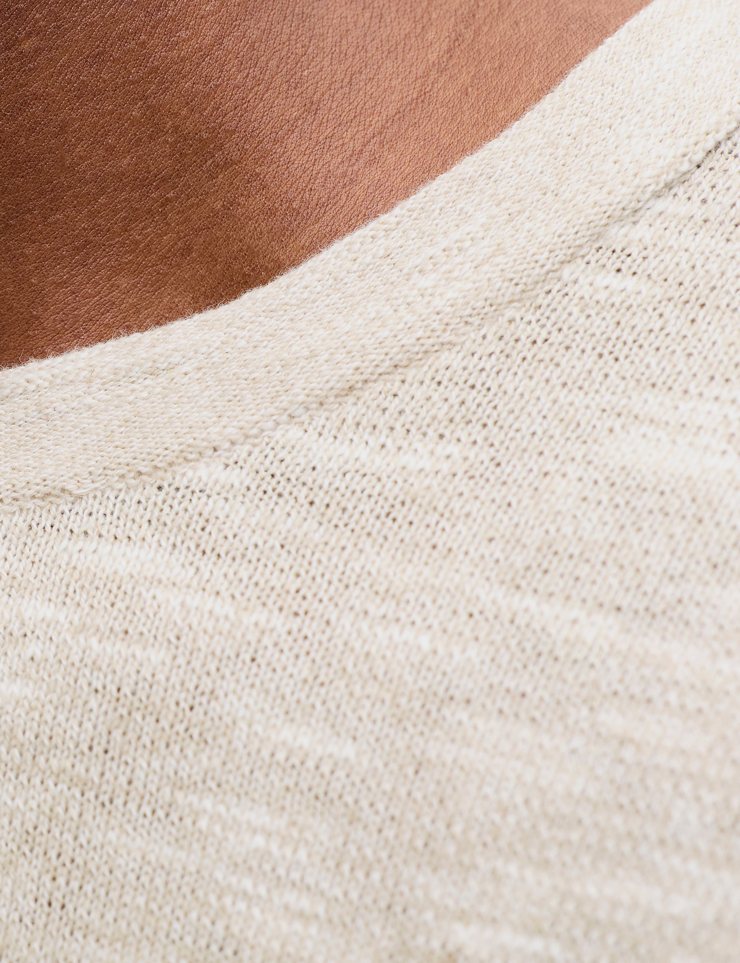 JACK & JONES JJESUMMER knit crew neck - string w. white