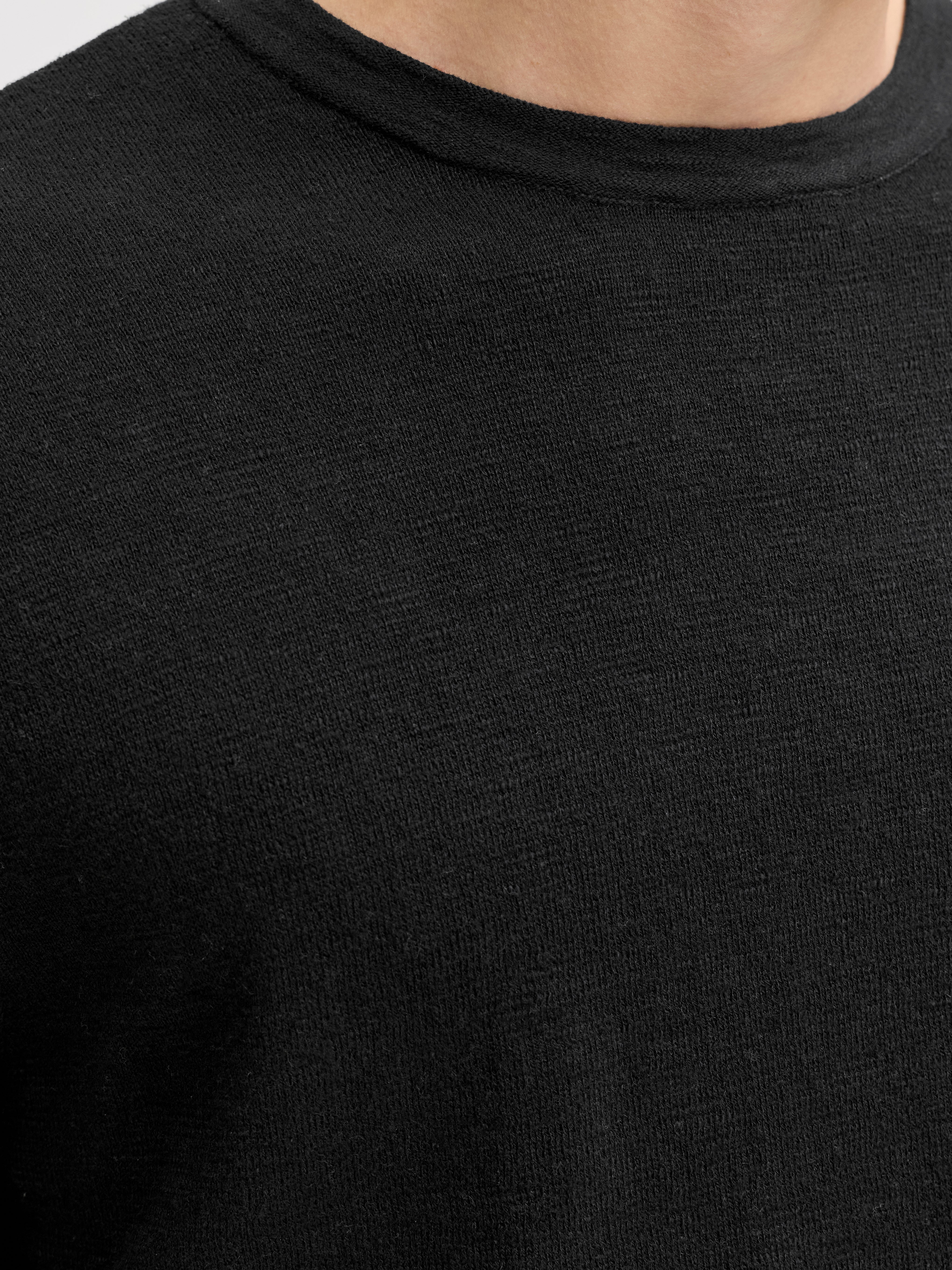 JACK & JONES JJESUMMER knit crew neck - black