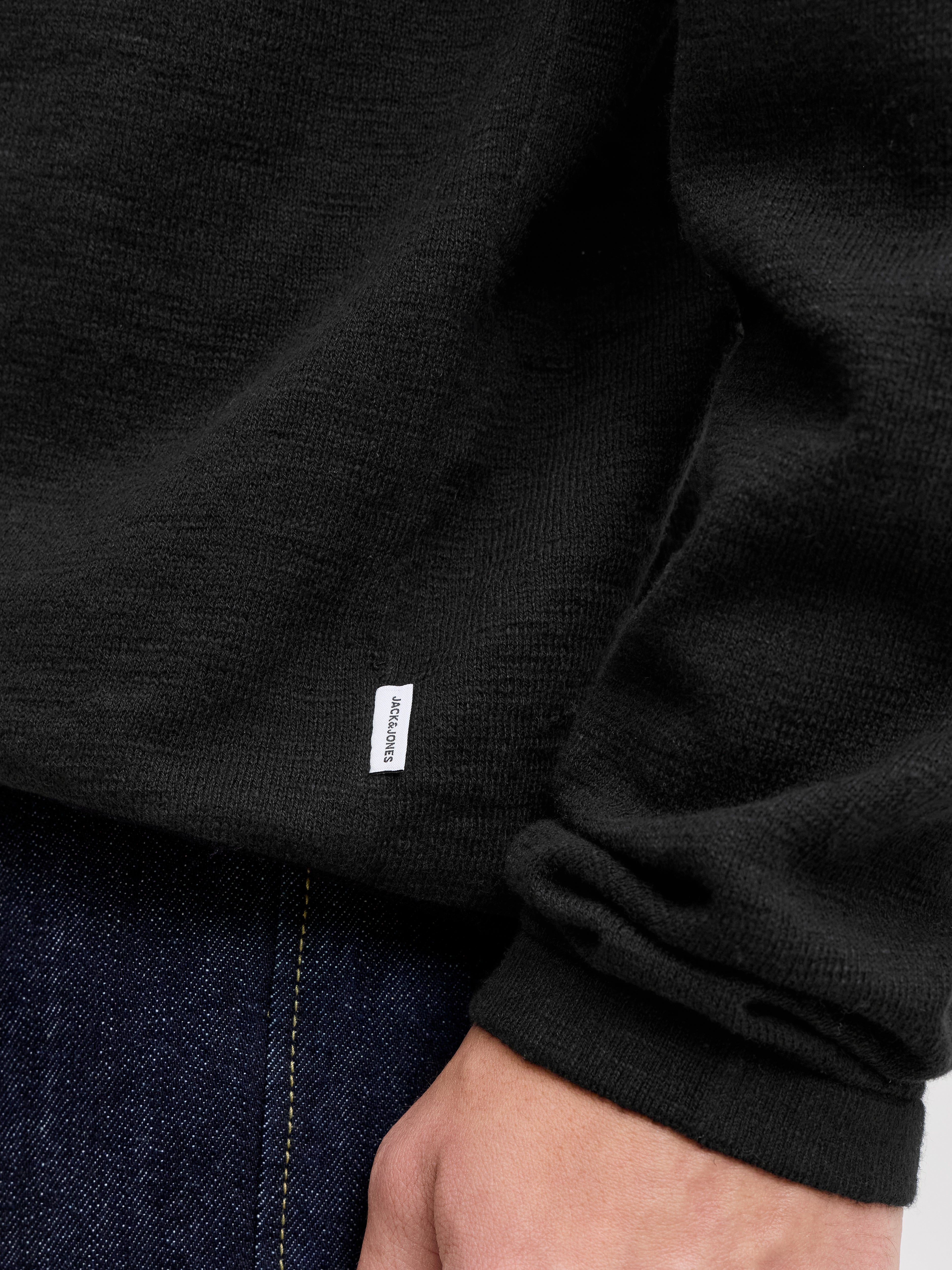 JACK & JONES JJESUMMER knit crew neck - black