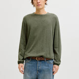 JACK & JONES JJESUMMER knit crew neck - dusty olive