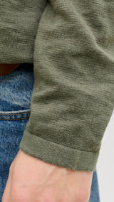 JACK & JONES JJESUMMER knit crew neck - dusty olive