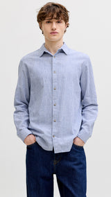 JACK & JONES JJESUMMER linen blend shirt - infinity stripes