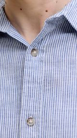 JACK & JONES JJESUMMER linen blend shirt - infinity stripes