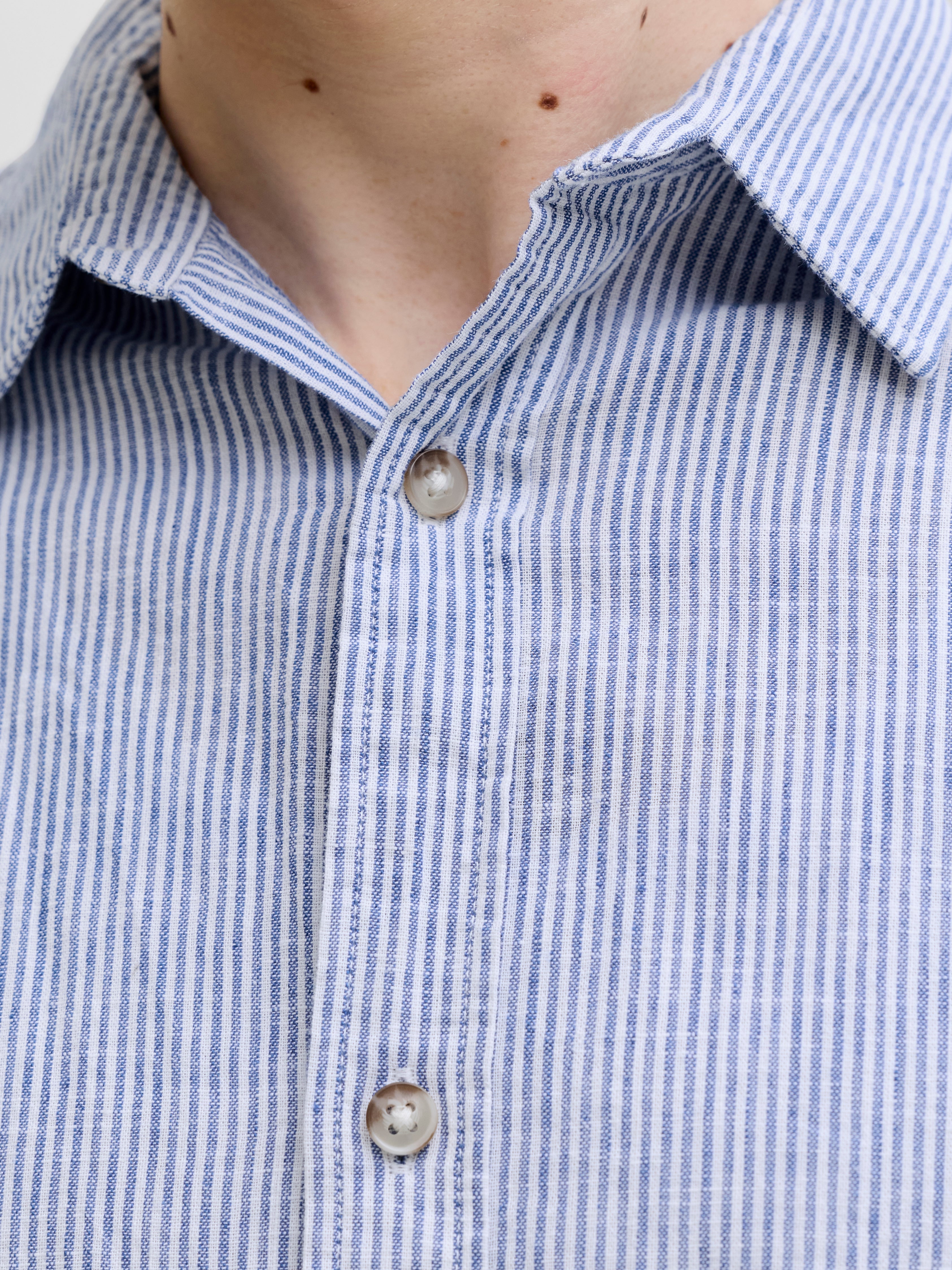 JACK & JONES JJESUMMER linen blend shirt - infinity stripes