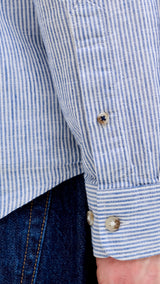 JACK & JONES JJESUMMER linen blend shirt - infinity stripes