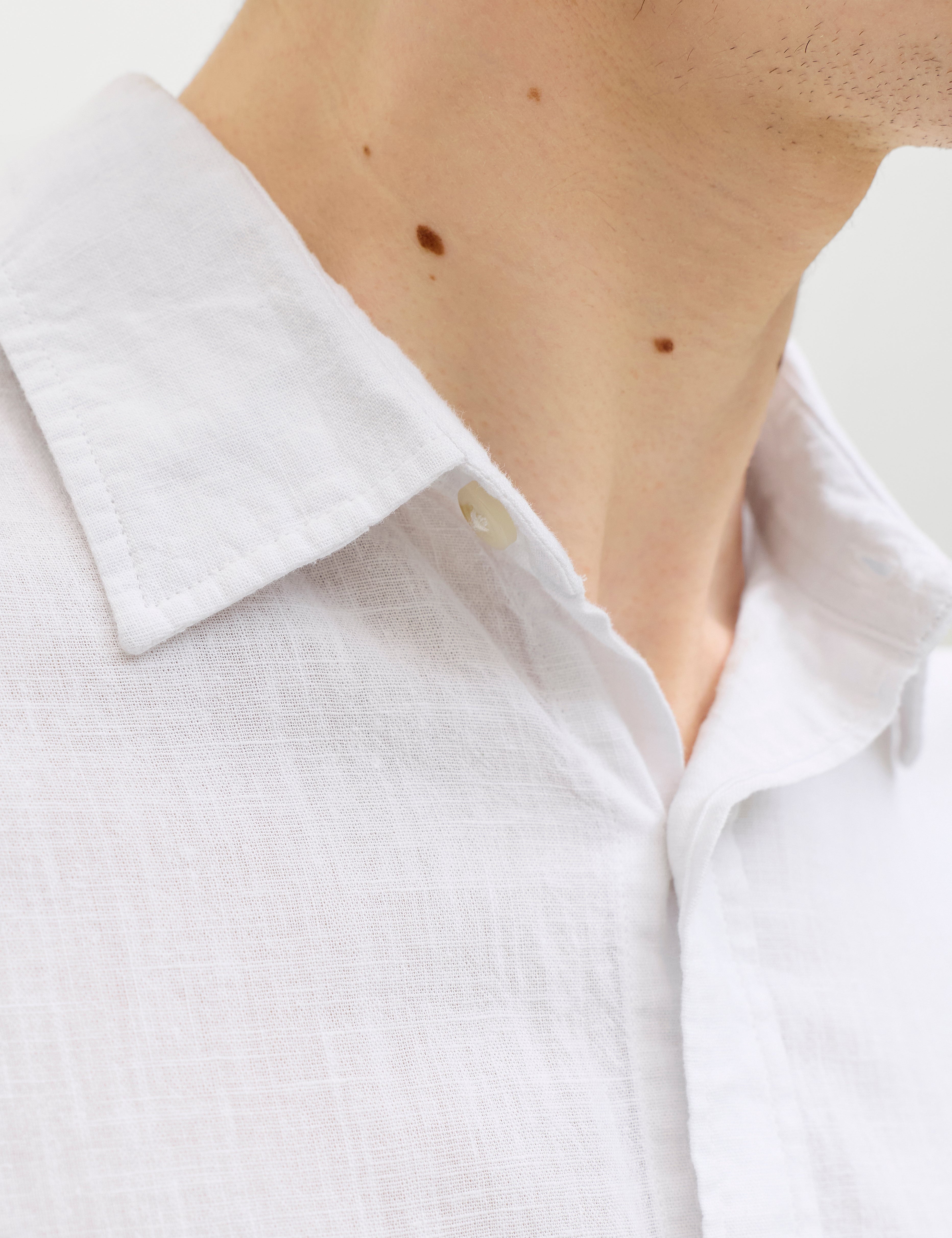 JACK & JONES JJESUMMER linen blend shirt - white