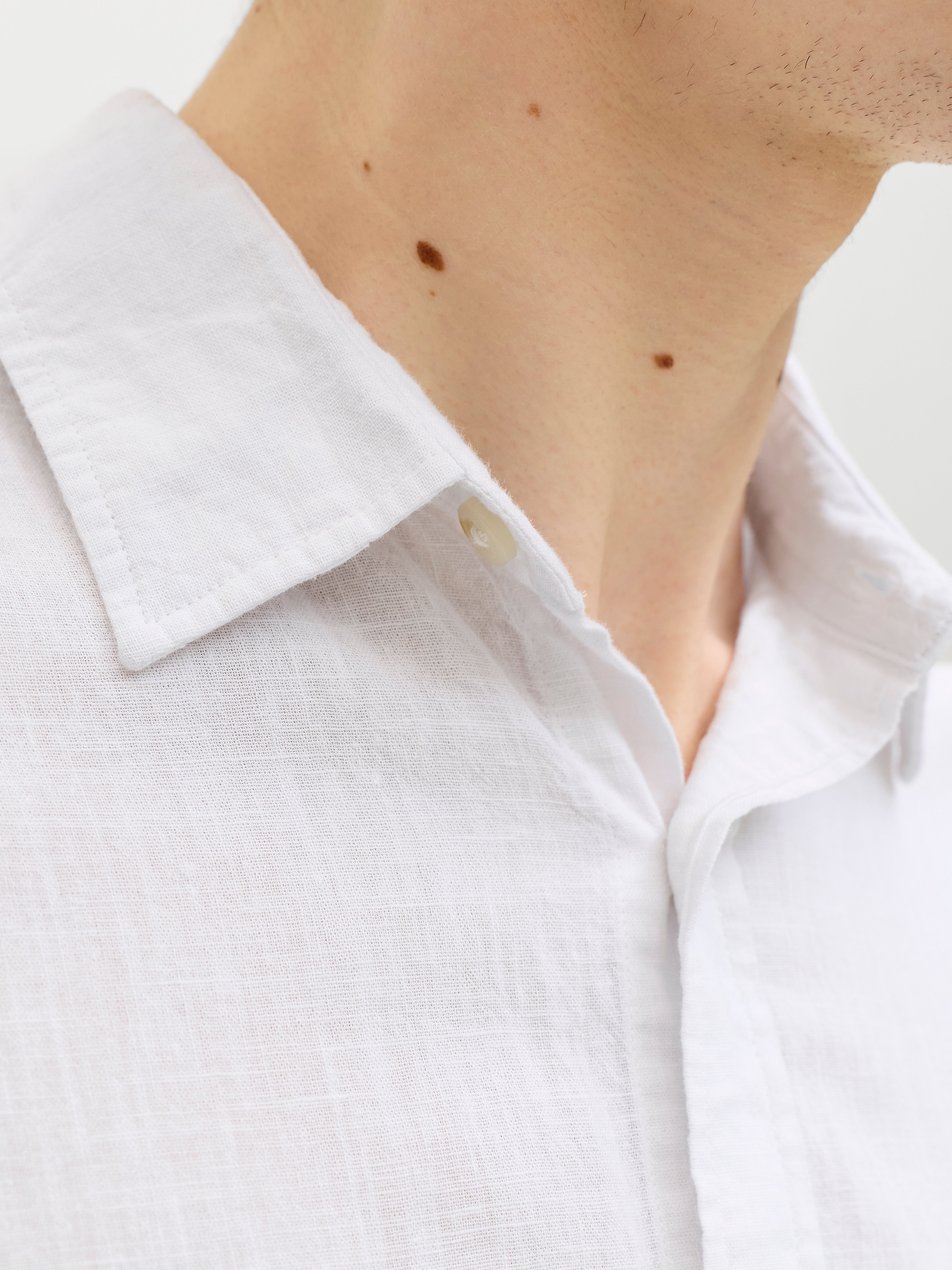 JACK & JONES JJESUMMER linen blend shirt - white