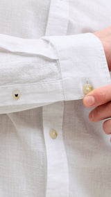 JACK & JONES JJESUMMER linen blend shirt - white