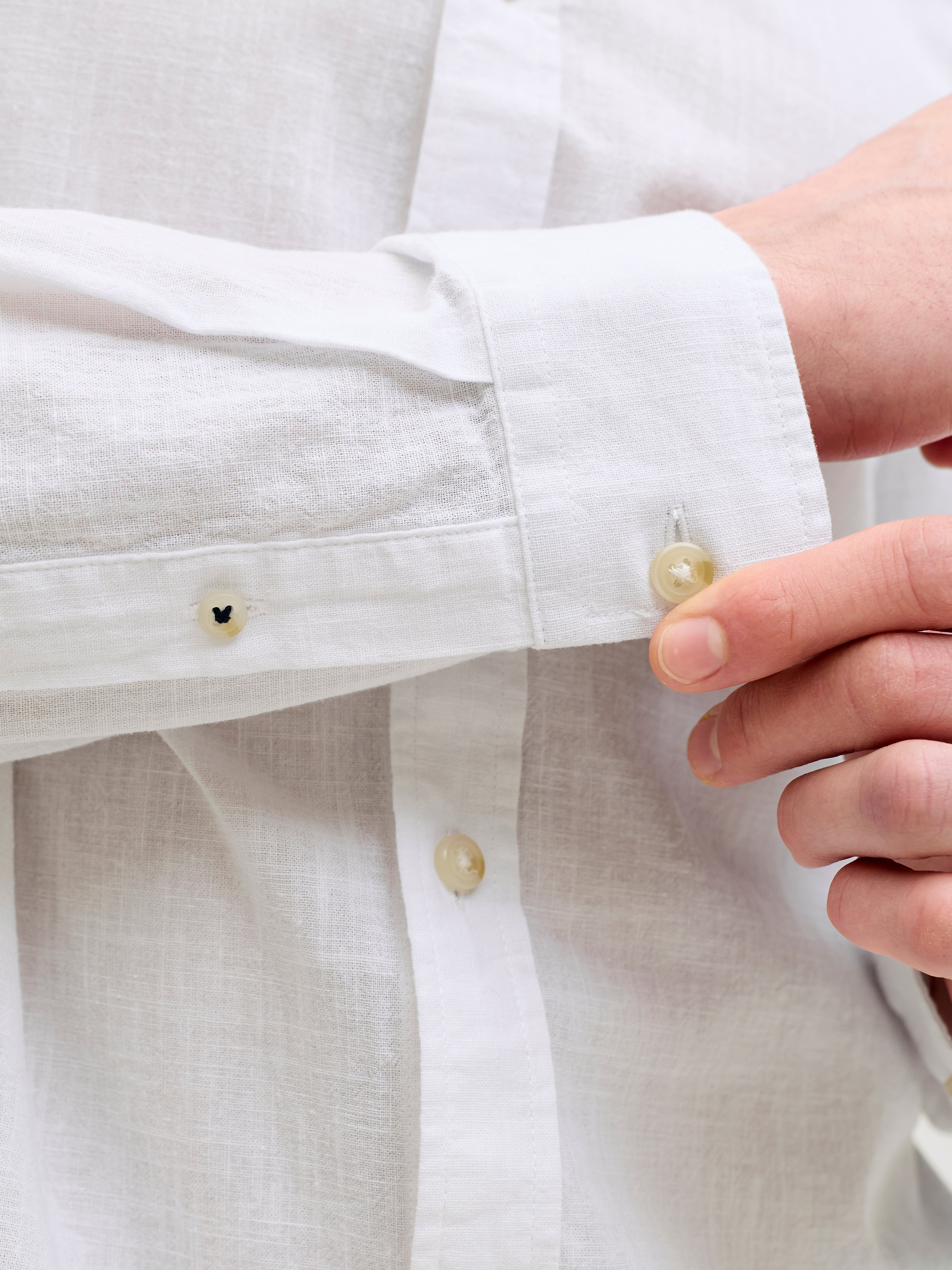 JACK & JONES JJESUMMER linen blend shirt - white