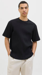 JACK & JONES JJEURBAN edge structure tee in black 1 - Image 1