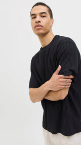 JACK & JONES JJEURBAN edge structure tee in black 1 - Image 7